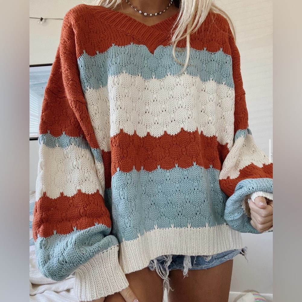 colorful striped sweater from olive lynn